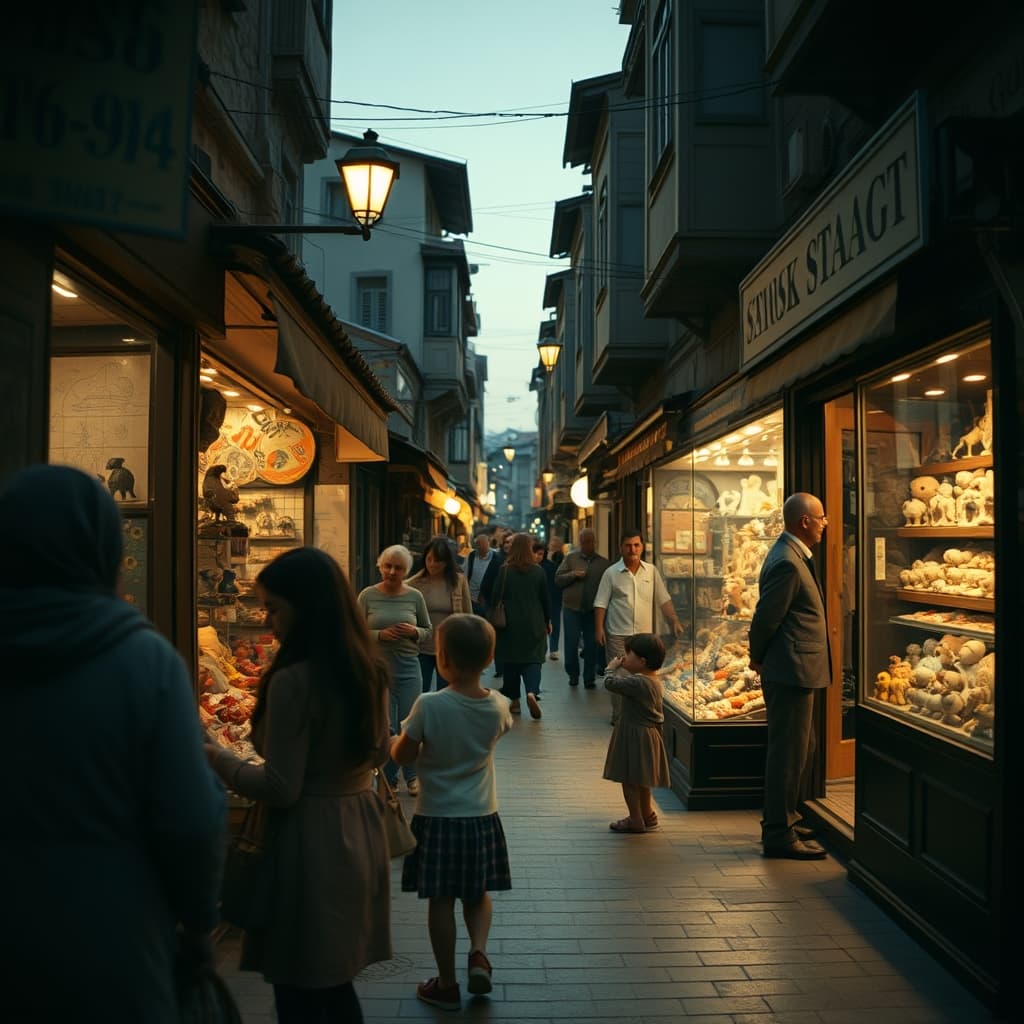 spring-evening-bazaar-window-walk-memory