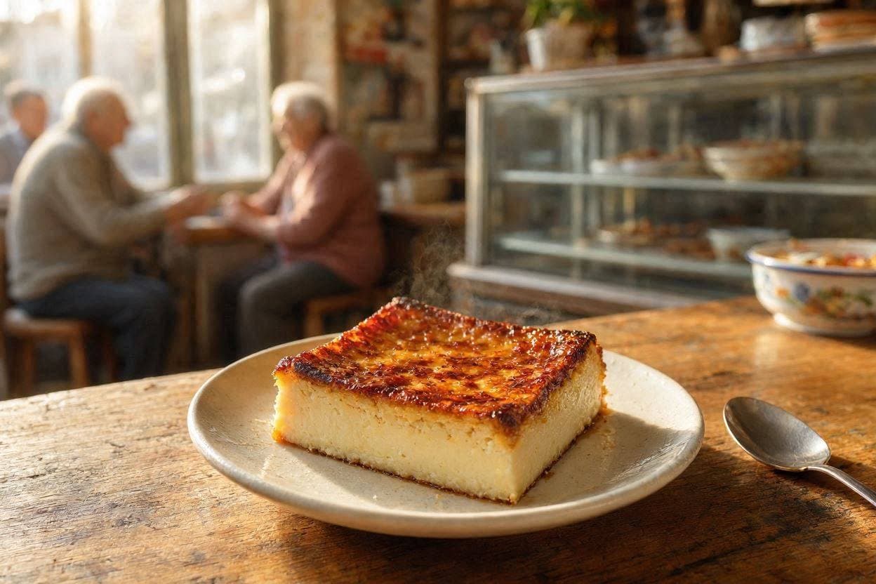 caramelised kazandibi dessert in a simple neighbourhood pudding shop