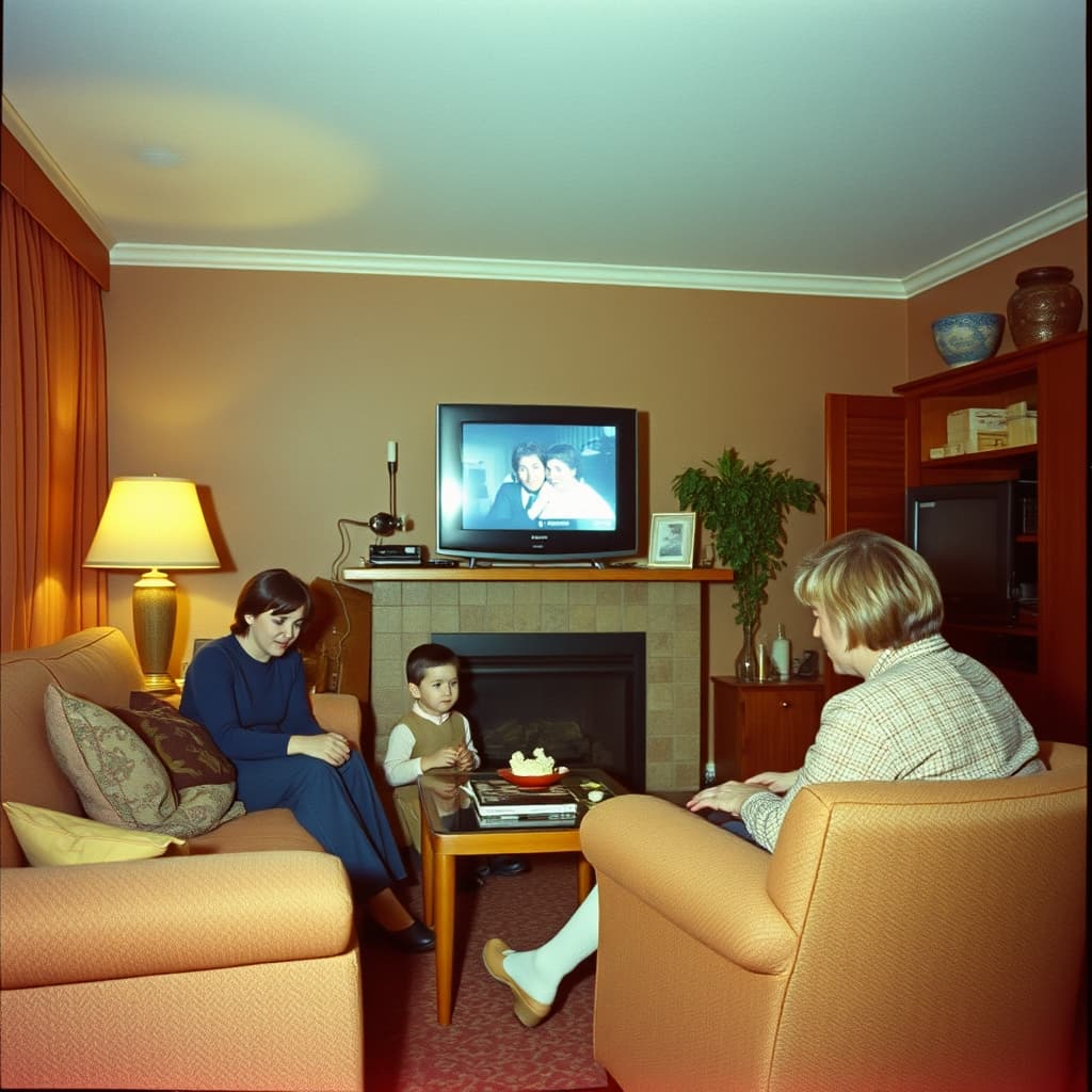 The Evenings We Spent Before the Tube Television in a realistic nostalgic editorial scene.