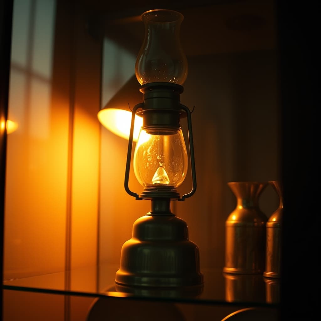 The Oil Lamp That Became a Family Heirloom in a realistic nostalgic editorial scene.