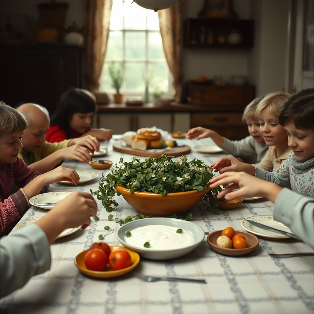 Purslane with Yogurt Remembered Through the Unforgettable Taste of Crowded Family Tables: How It Carries the Sharing Culture of an Era, as If Hidden on the Back of a Postcard in the Bazaar Crowd