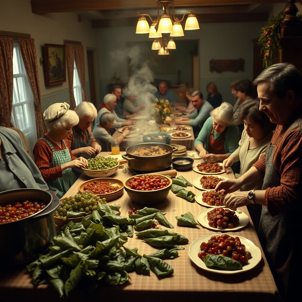 Festive Stuffed Grape Leaves and the Unforgotten Taste of Crowded Family Tables: How Does It Call Back Forgotten Kitchen Habits?