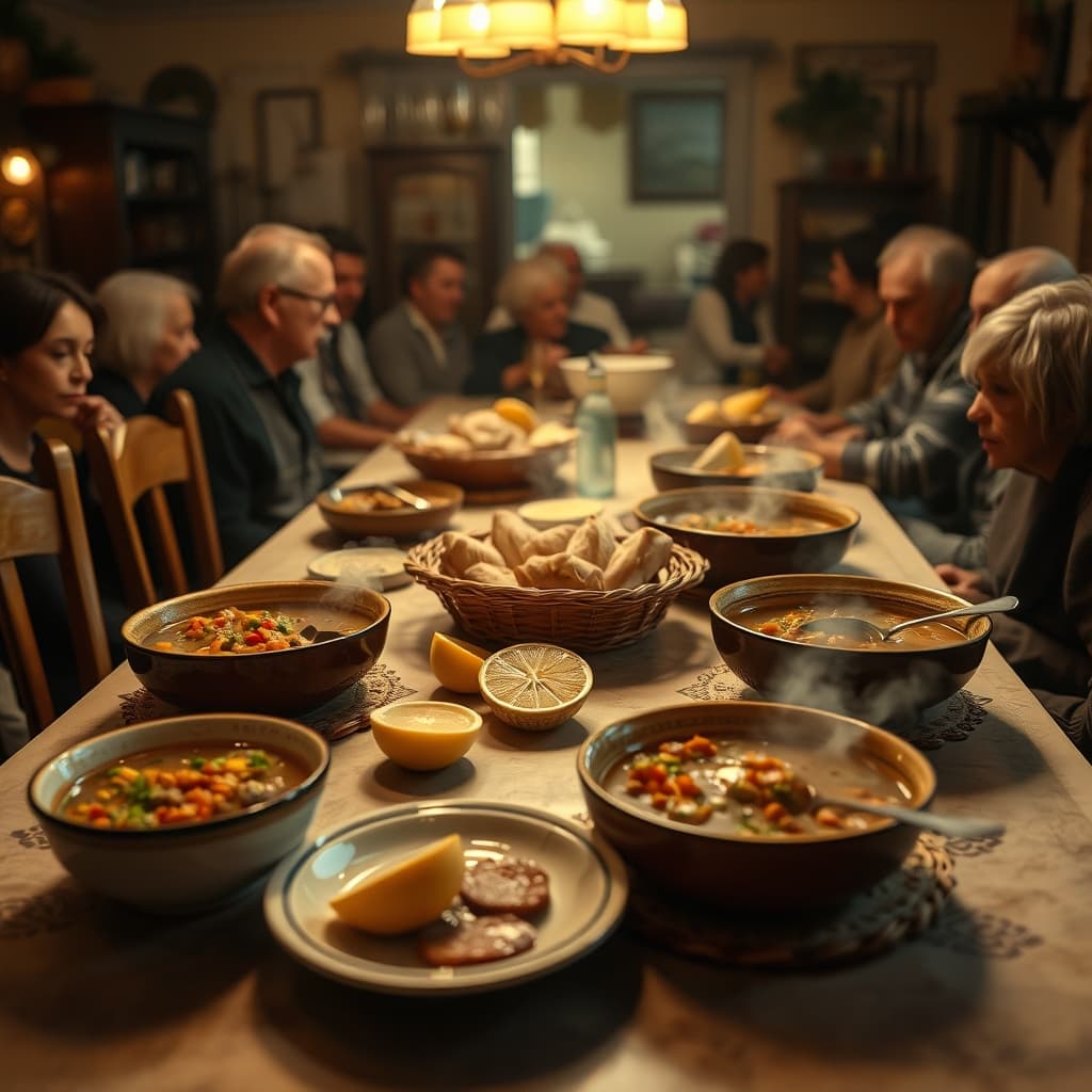 mother-style-lentil-soup-crowded-family-tables
