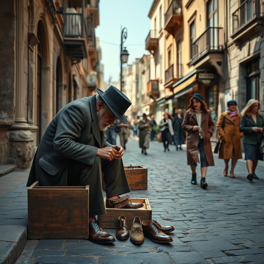 Why Did the Shoeshiner’s Vigil on the Corner Take Its Place in the Heart of Old Urban Life Like a Family Memory That Never Fades on Windy Balconies